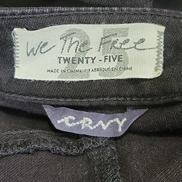 We The Free Ma Cherie CRVY Black Flare Tie Back Jeans Size 25 - Picture 5 of 9